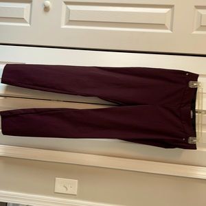 Burgundy straight leg dress pants